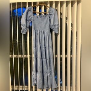 LIKE NEW Hill House The Nesli Nap Dress in Light Blue Glitter Size Small